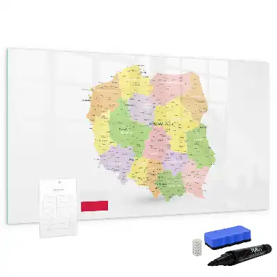Magnetna tabla za pisanje in brisanje zemljevid Poljske