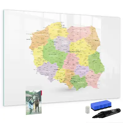 Magnetna tabla za pisanje in brisanje zemljevid Poljske