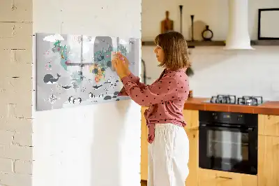 Magnetna tabla za risanje z motivom zemljevida