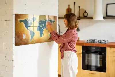 Stari zemljevid sveta magnetna tabla za risanje