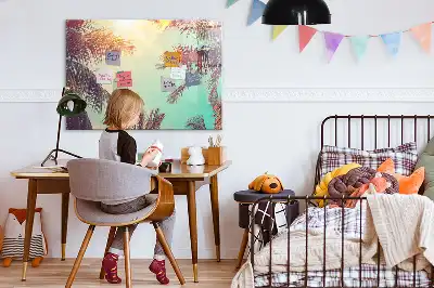 Magnetna tabla za risanje z motivom tropskih palm
