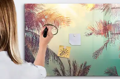 Magnetna tabla za risanje z motivom tropskih palm