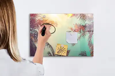 Magnetna tabla za risanje z motivom tropskih palm
