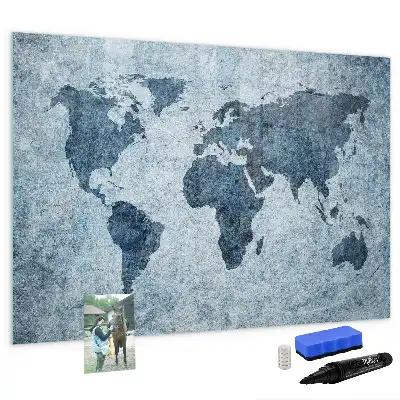 Magnetna tabla za risanje poslikan zemljevid sveta