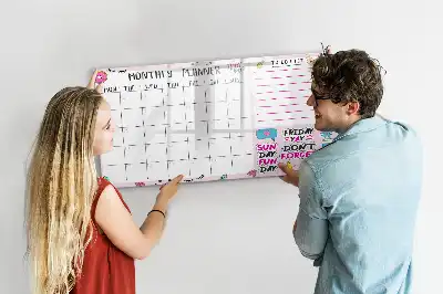 Magnetna tabla piši-briši mesečni načrtovalec