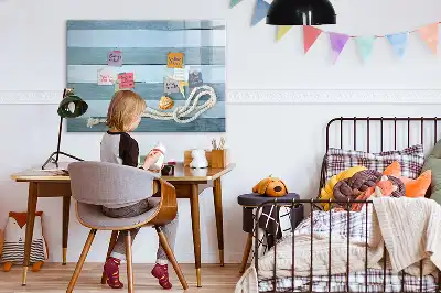 Magnetna tabla za pisanje z motivom desk z rastlinami in školjkami