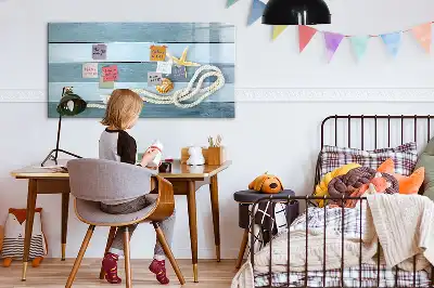 Magnetna tabla za pisanje z motivom desk z rastlinami in školjkami
