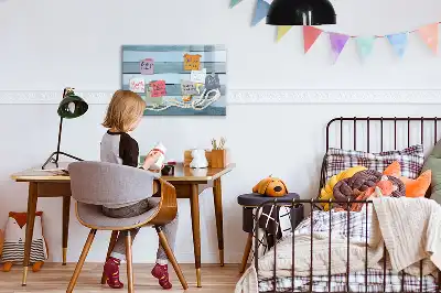 Magnetna tabla za pisanje z motivom desk z rastlinami in školjkami