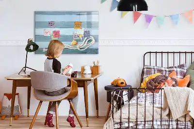 Magnetna tabla za pisanje z motivom desk z rastlinami in školjkami