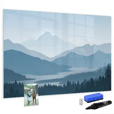 Magnetna tabla za risanje z motivom gorske pokrajine