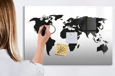 Magnetna piši-briši tabla črni zemljevid sveta