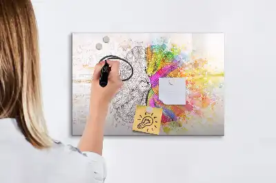 Magnetna tabla za risanje z motivom abstrakcije možganov
