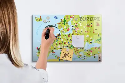 Magnetna tabla za risanje z motivom zemljevida sveta z zastavami