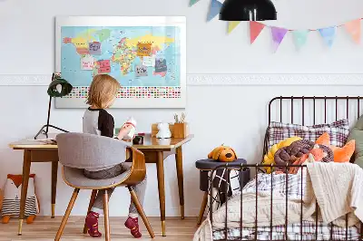 Geografski zemljevid sveta magnetna tabla piši briši