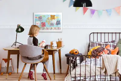 Geografski zemljevid sveta magnetna tabla piši briši