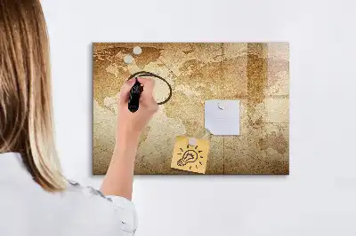 Magnetna tabla piši briši z motivom starinskega zemljevida sveta
