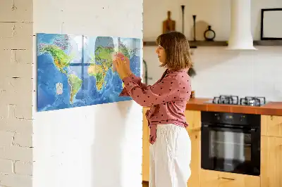 Zemljevid sveta magnetna tabla za pisanje in brisanje