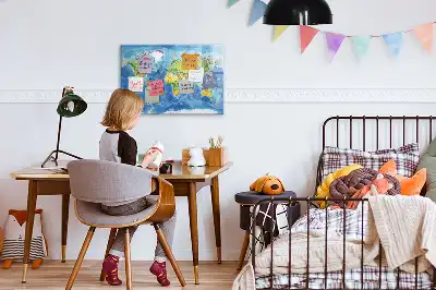 Zemljevid sveta magnetna tabla za pisanje in brisanje