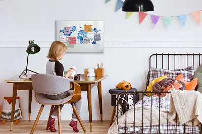 Akvarelni zemljevid sveta magnetna tabla za risanje