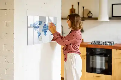 Akvarelni zemljevid sveta magnetna tabla za risanje