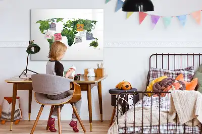 Eko zemljevid sveta z magnetno tablo za risanje