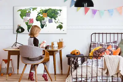 Eko zemljevid sveta z magnetno tablo za risanje