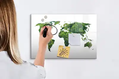 Eko zemljevid sveta z magnetno tablo za risanje