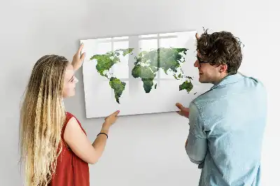 Eko zemljevid sveta z magnetno tablo za risanje
