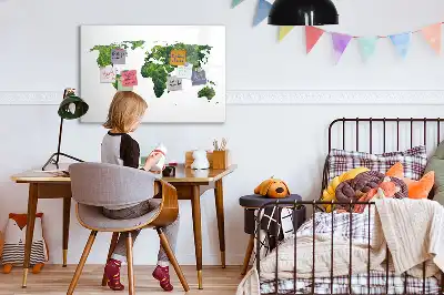 Eko zemljevid sveta z magnetno tablo za risanje