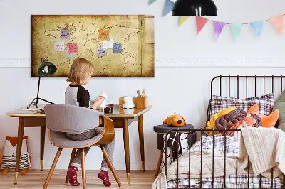 Magnetna tabla za risanje z motivom starega zemljevida sveta