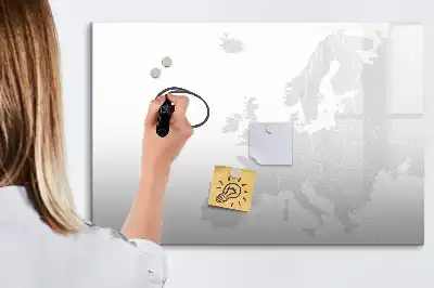 Zemljevid Evrope magnetna tabla za risanje