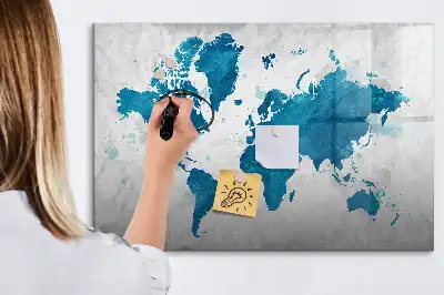 Magnetna tabla za risanje z motivom zemljevida sveta