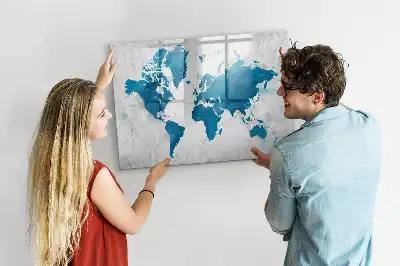 Magnetna tabla za risanje z motivom zemljevida sveta