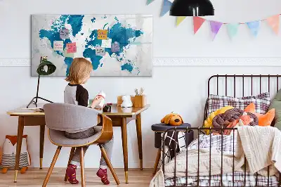 Magnetna tabla za risanje z motivom zemljevida sveta
