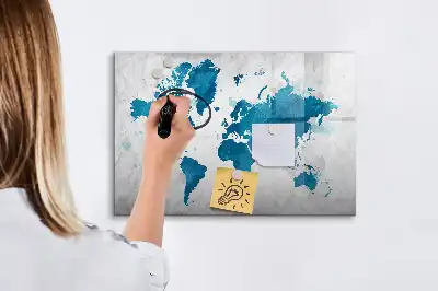 Magnetna tabla za risanje z motivom zemljevida sveta