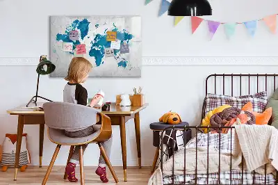 Magnetna tabla za risanje z motivom zemljevida sveta