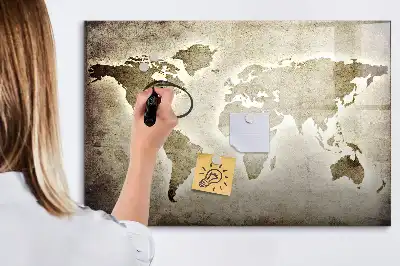 Magnetna tabla za risanje z motivom zemljevida sveta
