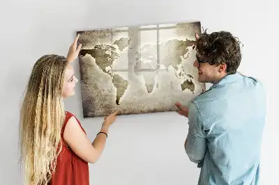 Magnetna tabla za risanje z motivom zemljevida sveta