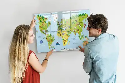 Kulturni zemljevid sveta magnetna tabla za risanje
