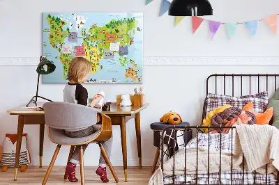 Kulturni zemljevid sveta magnetna tabla za risanje