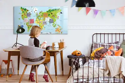 Kulturni zemljevid sveta magnetna tabla za risanje