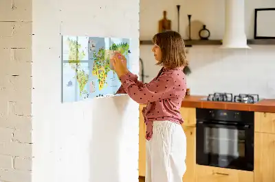 Kulturni zemljevid sveta magnetna tabla za risanje