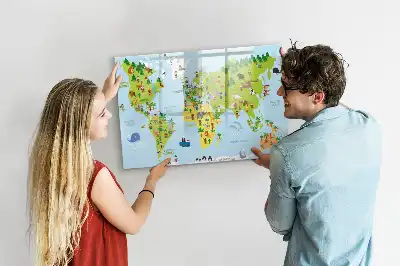 Kulturni zemljevid sveta magnetna tabla za risanje