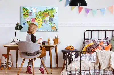 Kulturni zemljevid sveta magnetna tabla za risanje