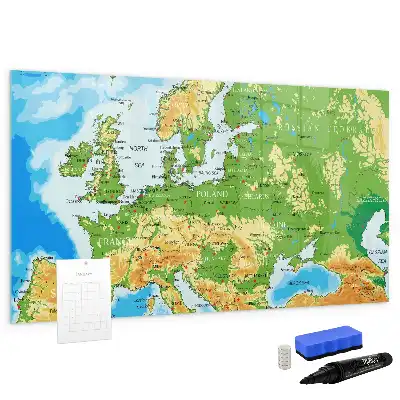 Magnetna tabla za risanje z motivom geografskega zemljevida sveta