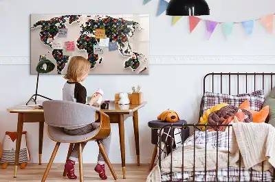 Magnetna tabla za risanje z motivom abstraktnega zemljevida sveta