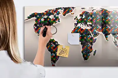 Magnetna tabla za risanje z motivom abstraktnega zemljevida sveta