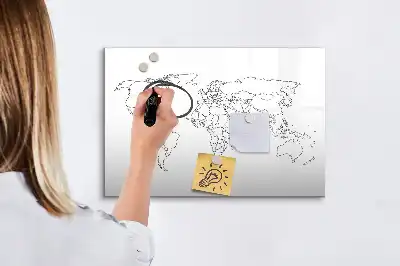 Magnetna tabla za risanje z motivom zemljevida sveta