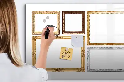 Magnetna tabla piši briši z zlatim okvirjem