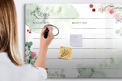 Magnetna tabla piši-briši prostor za recepte